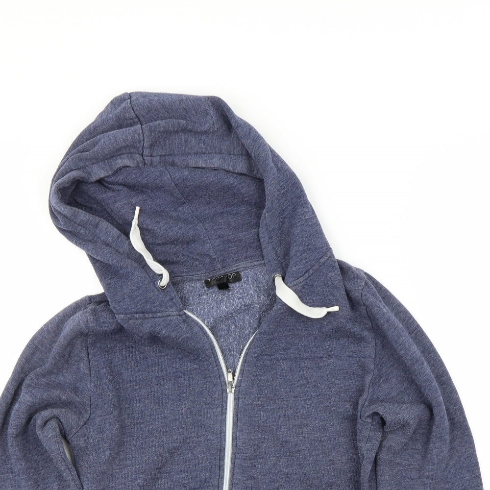 Topshop Womens Blue   Full Zip Hoodie Size 8