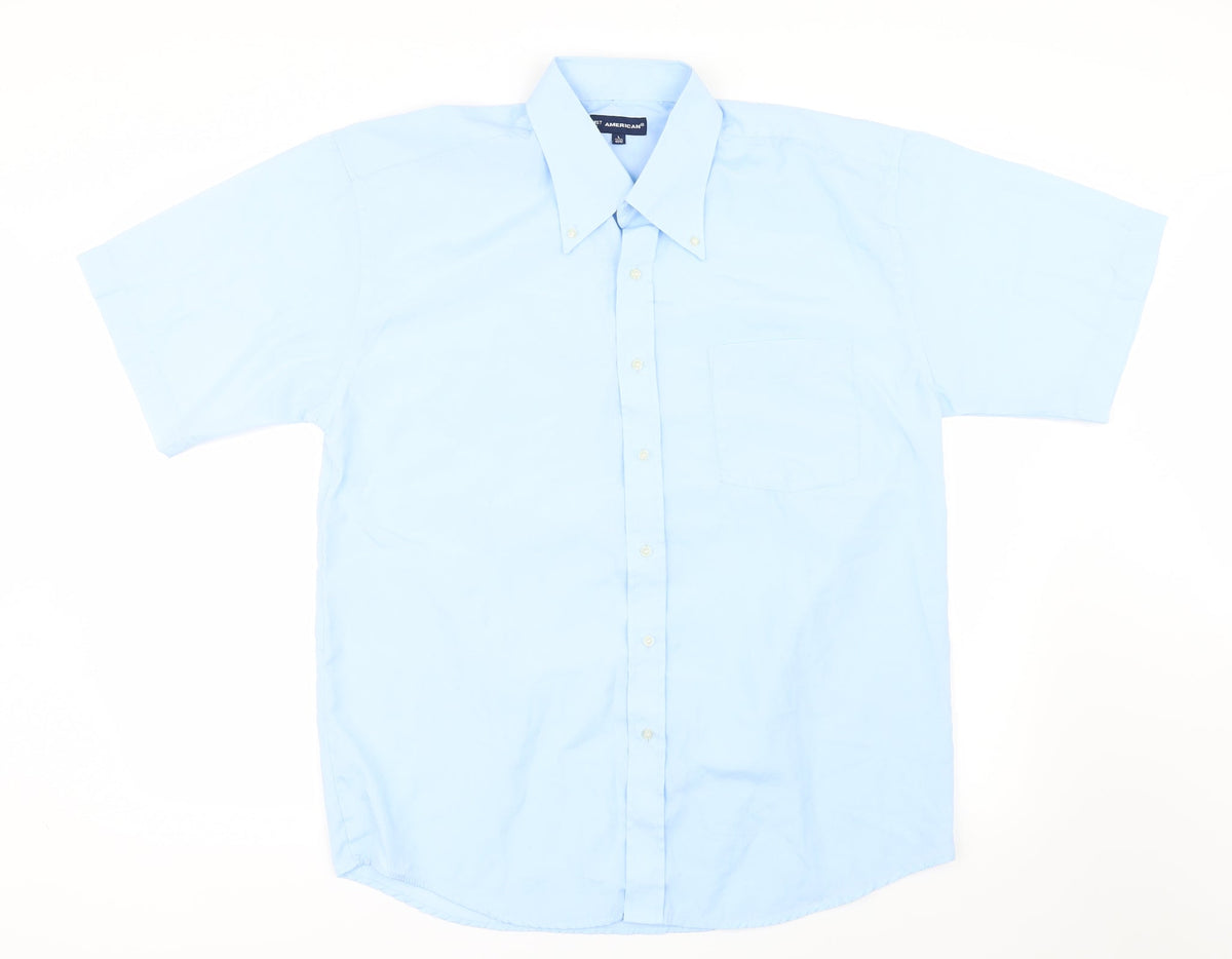 1st American Mens Blue    Button-Up Size L