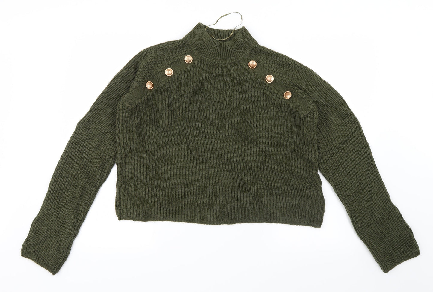 Brave Soul Womens Green  Knit Pullover Jumper Size M