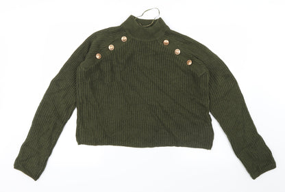 Brave Soul Womens Green  Knit Pullover Jumper Size M