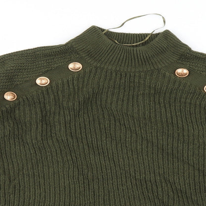 Brave Soul Womens Green  Knit Pullover Jumper Size M