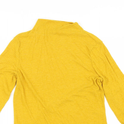 Womens UK Size 10 River Island Yellow Basic T-Shirt