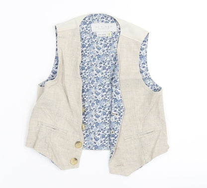 hemloom Boys Beige   Jacket Waistcoat Size 3 Years