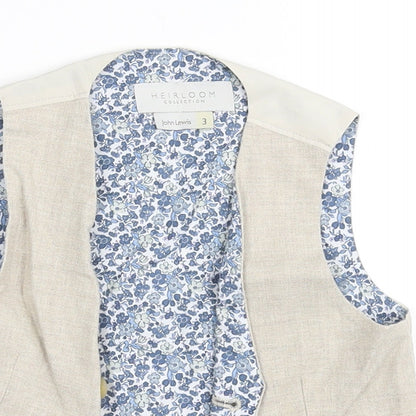 hemloom Boys Beige   Jacket Waistcoat Size 3 Years