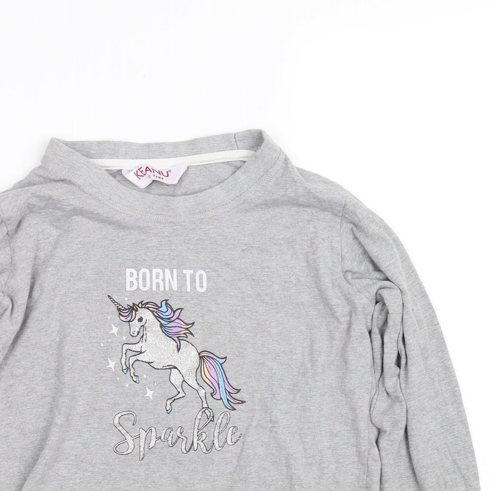 keanu Girls Grey   Basic T-Shirt Size 11-12 Years