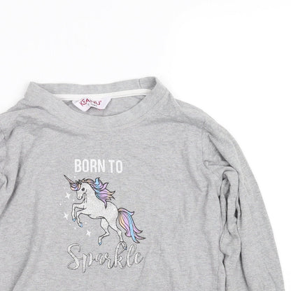 keanu Girls Grey   Basic T-Shirt Size 11-12 Years