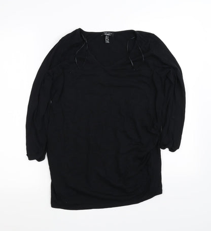 Womens UK Size 8 New Look Black Basic T-Shirt
