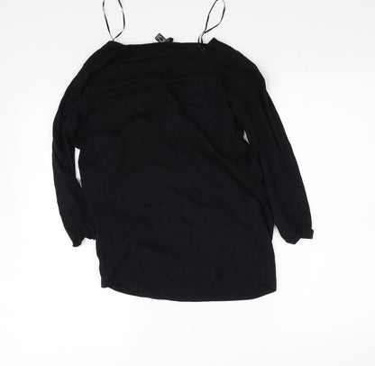 Womens UK Size 8 New Look Black Basic T-Shirt
