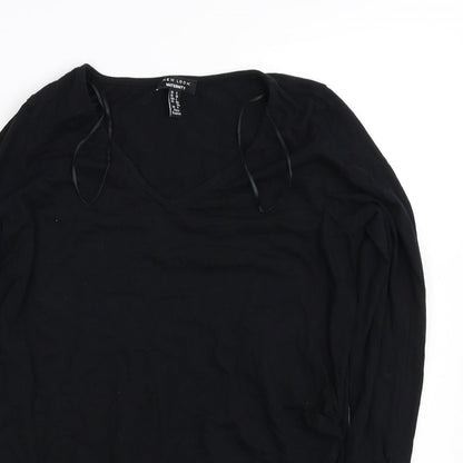Womens UK Size 8 New Look Black Basic T-Shirt