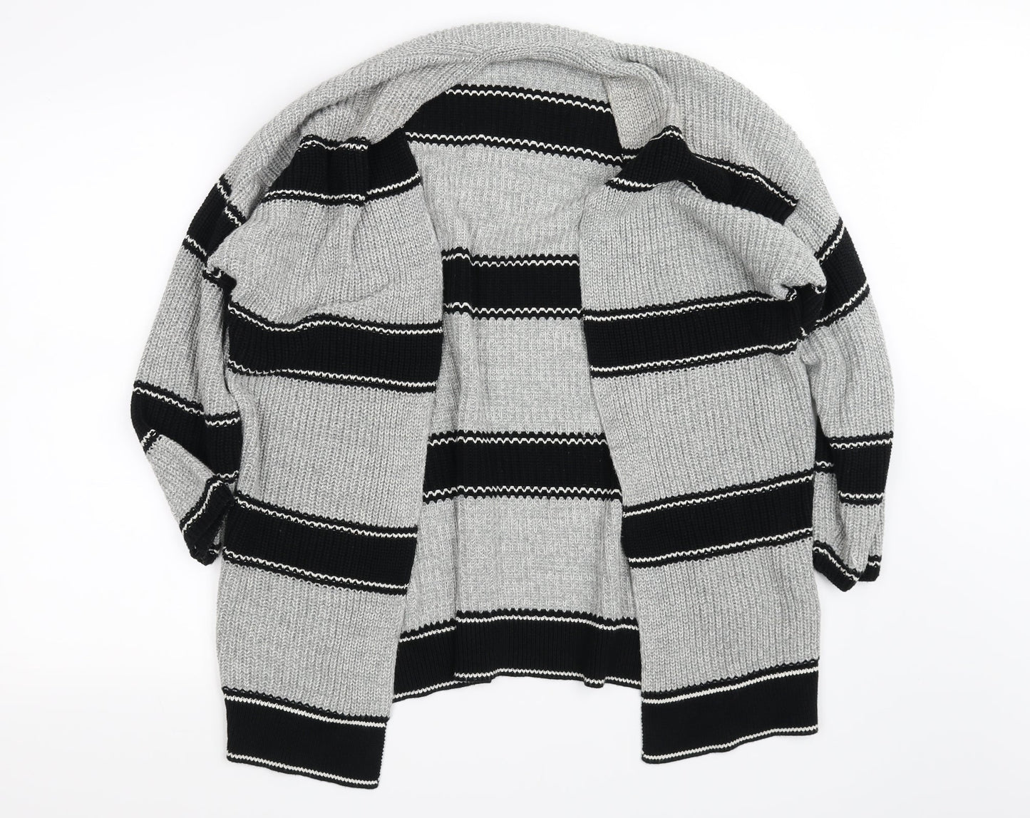 Gap Womens Grey Striped  Cardigan Jumper Size M