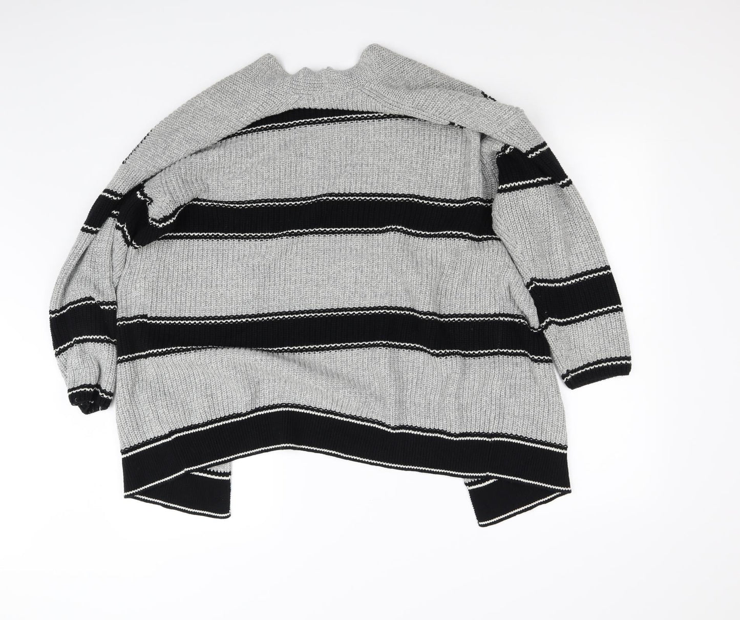 Gap Womens Grey Striped  Cardigan Jumper Size M