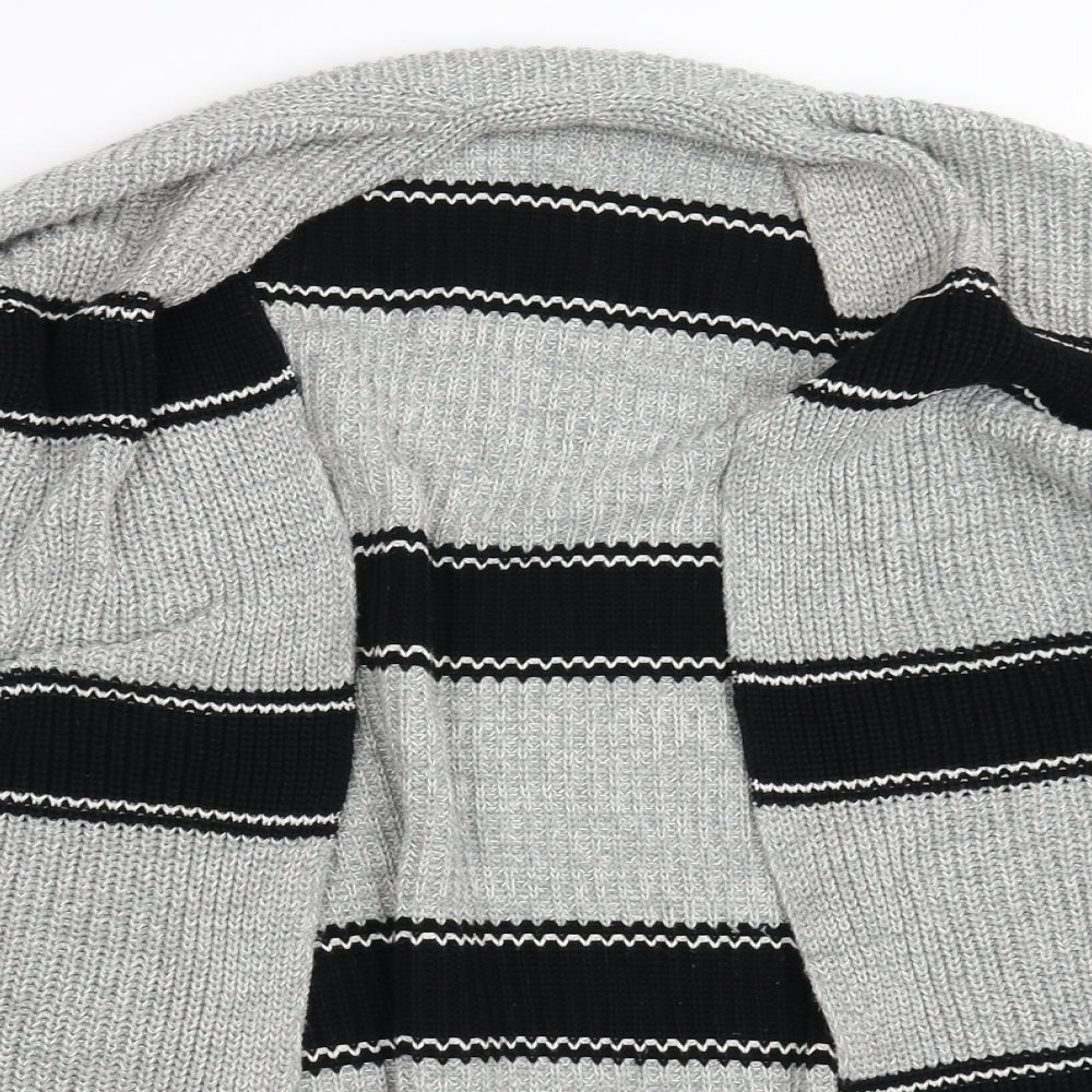 Gap Womens Grey Striped  Cardigan Jumper Size M