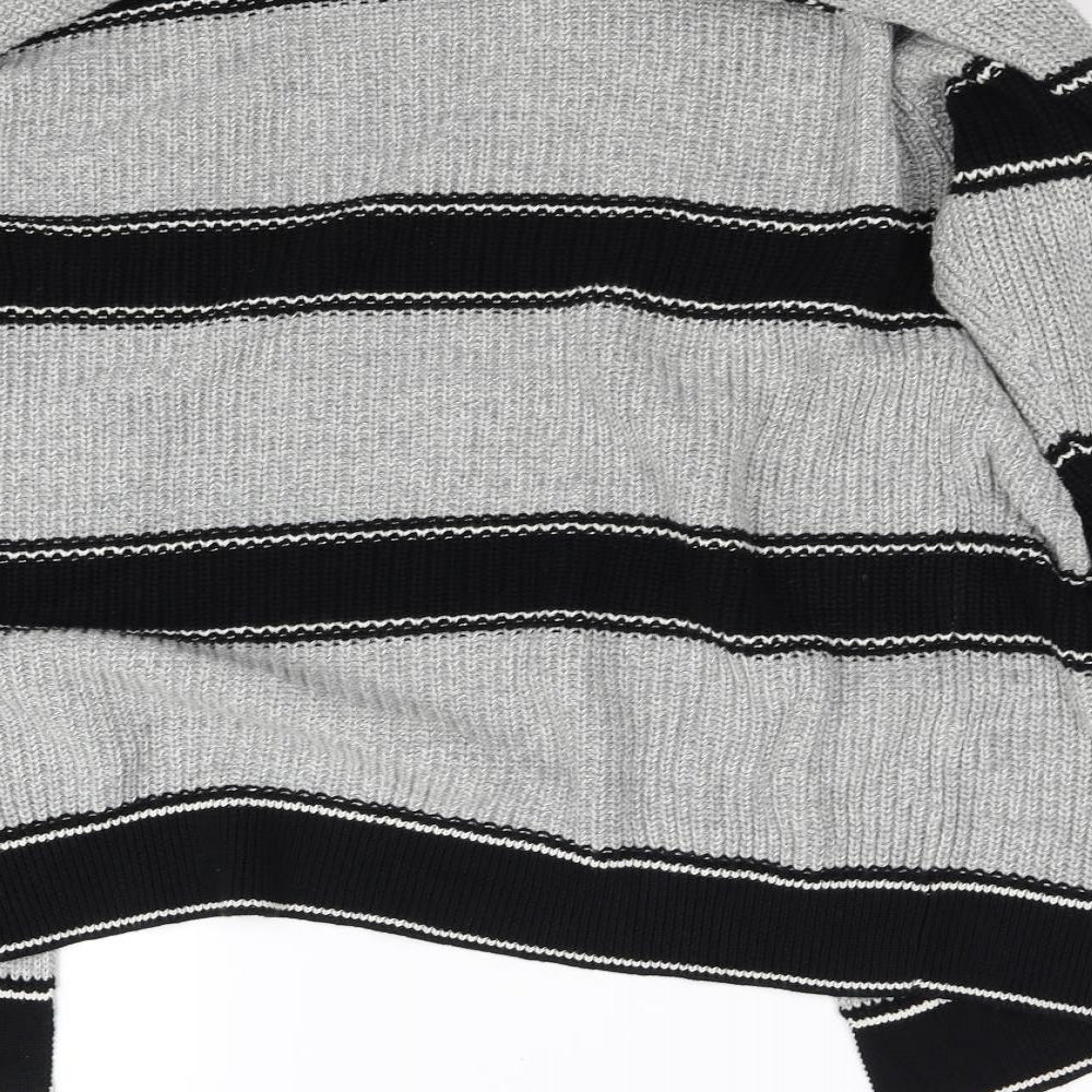 Gap Womens Grey Striped  Cardigan Jumper Size M