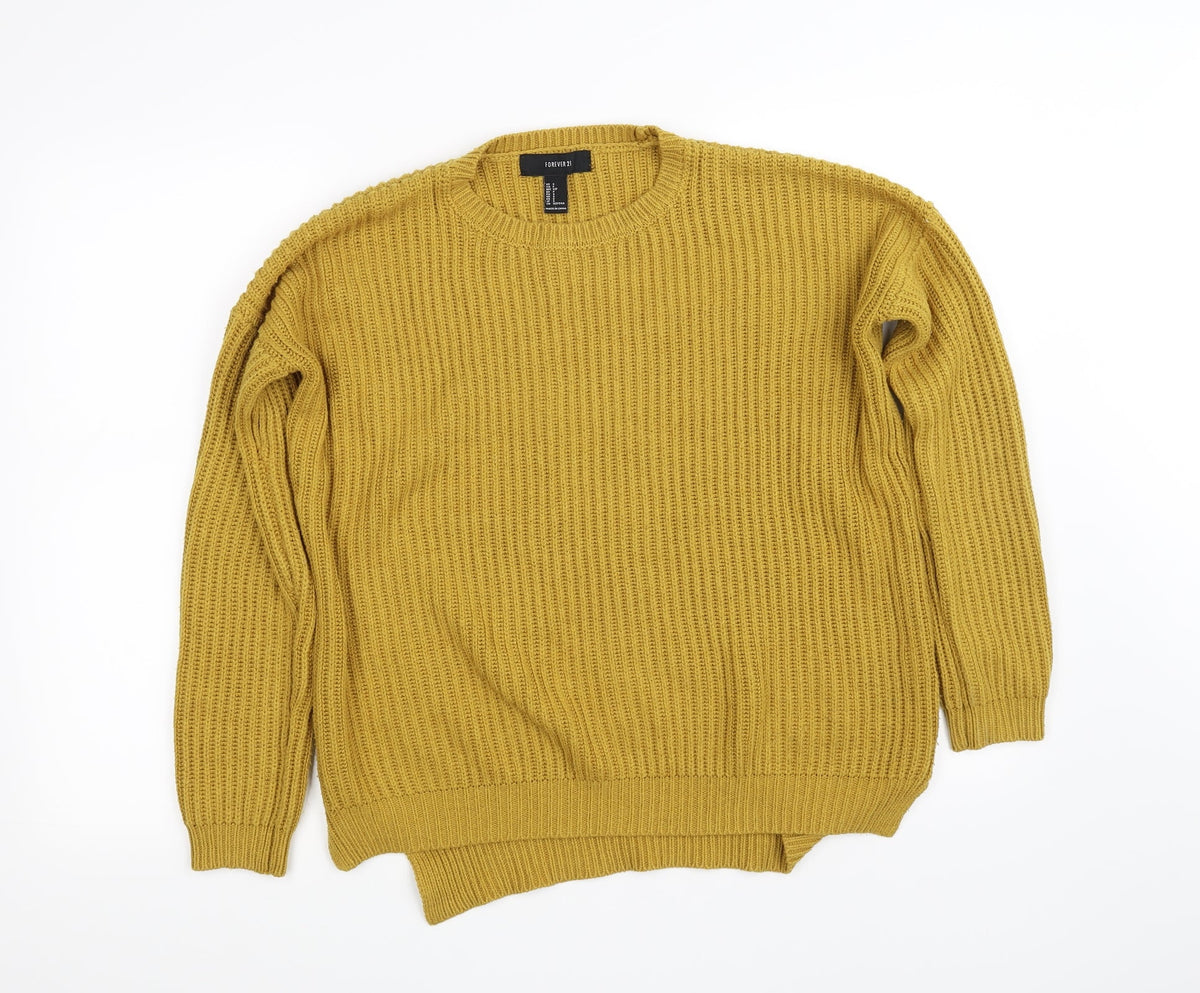 Forever 21 Womens Yellow   Pullover Jumper Size S