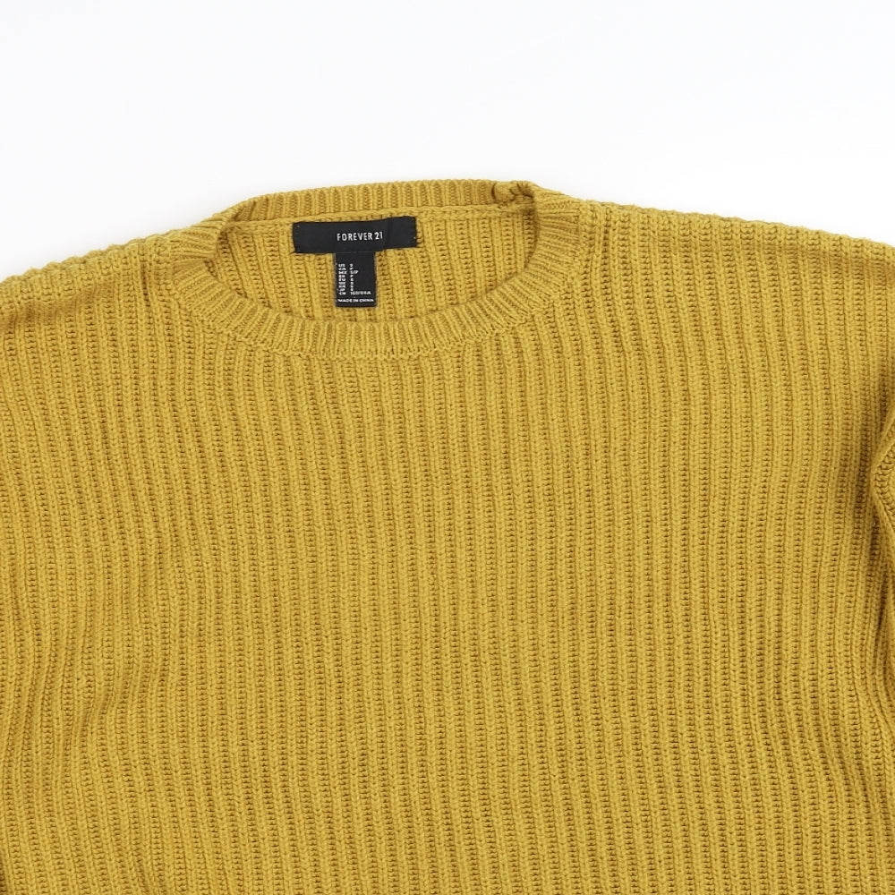 Forever 21 Womens Yellow   Pullover Jumper Size S
