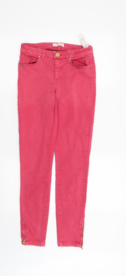 Womens UK Size  Preworn Regular Fit Skinny Pink Jeans