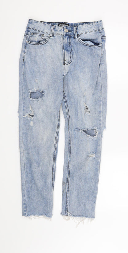 Womens UK Size 8 Preworn Regular Fit Straight Blue Jeans