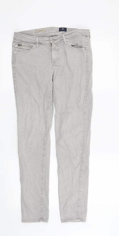 Womens UK Size 28 in Preworn Regular Fit Straight Grey Jeans