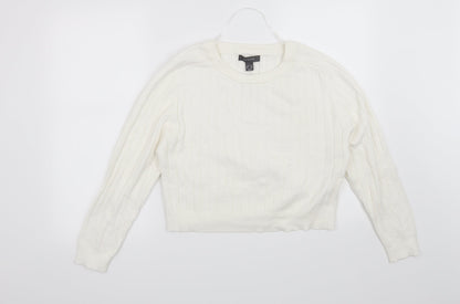 Primark Womens White Striped  Pullover Jumper Size 14