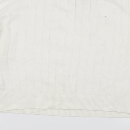 Primark Womens White Striped  Pullover Jumper Size 14