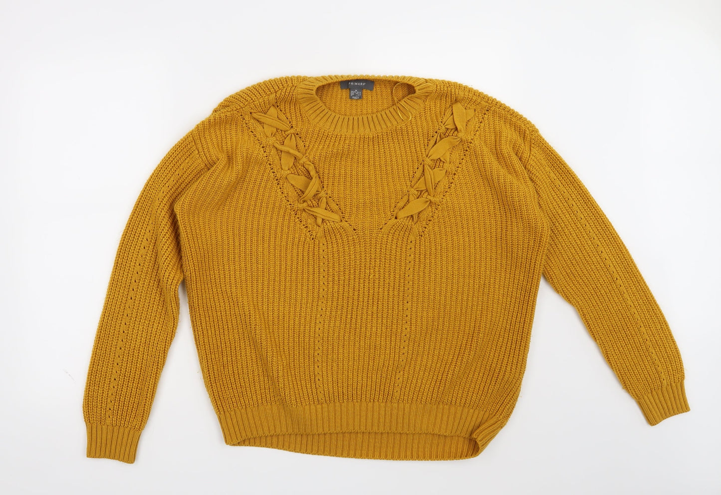 Primark Womens Yellow   Henley Jumper Size 10