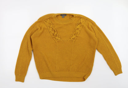 Primark Womens Yellow   Henley Jumper Size 10