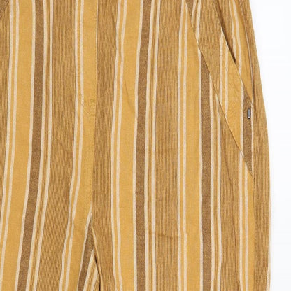 Bonmarché Womens Yellow Striped  Trousers  Size 16 L27 in