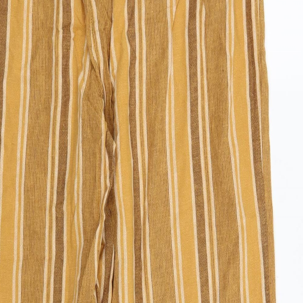 Bonmarché Womens Yellow Striped  Trousers  Size 16 L27 in