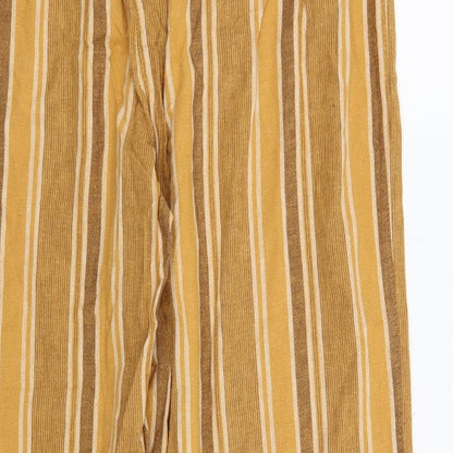 Bonmarché Womens Yellow Striped  Trousers  Size 16 L27 in