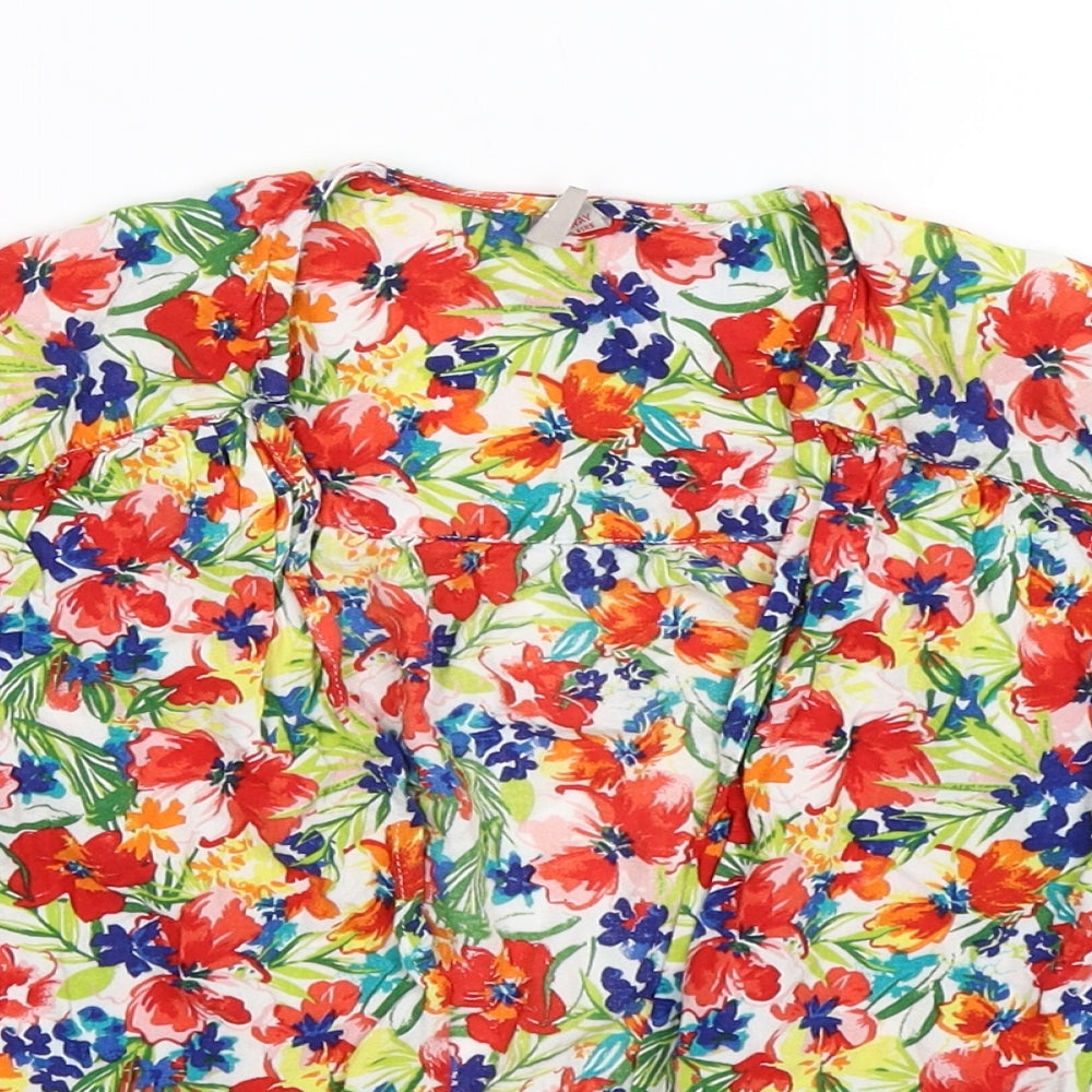 TU Girls Multicoloured Floral  Cardigan Jumper Size 7 Years