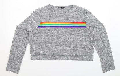 Boohoo Womens Grey   Pullover Jumper Size L