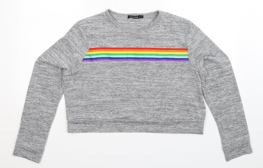 Boohoo Womens Grey   Pullover Jumper Size L