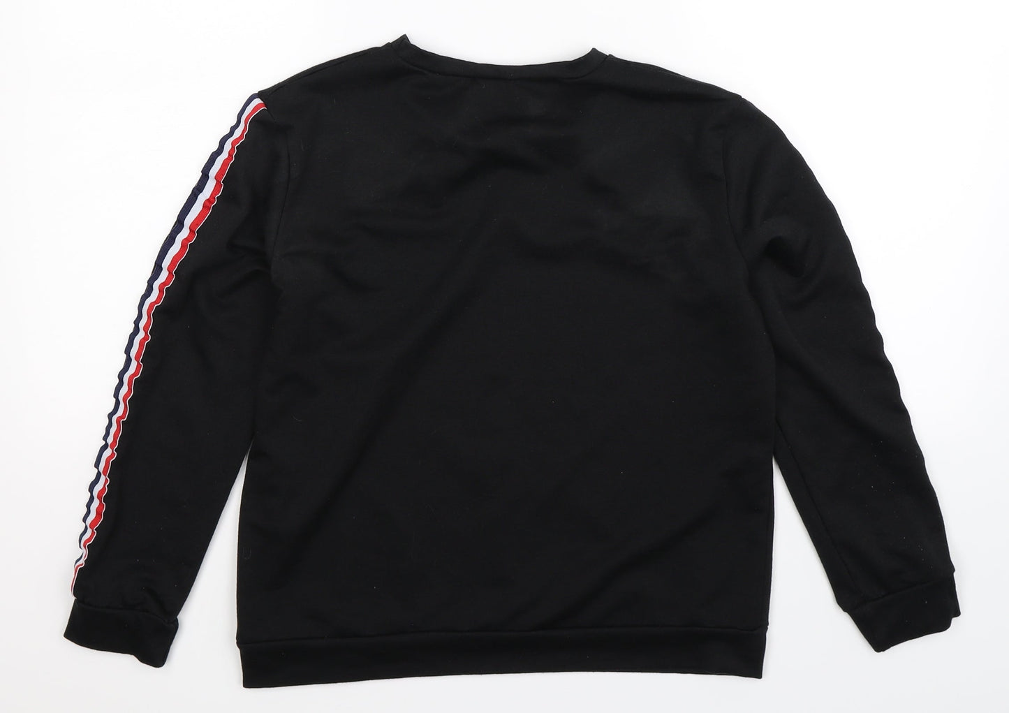 Preworn Womens Black Striped  Pullover Sweatshirt Size M
