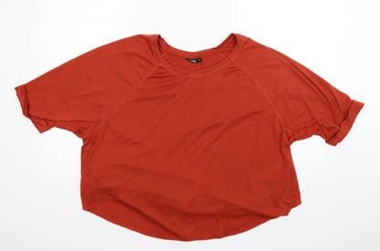 Janina Womens Brown   Basic T-Shirt Size 14