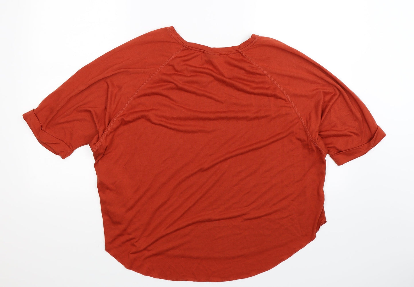 Janina Womens Brown   Basic T-Shirt Size 14