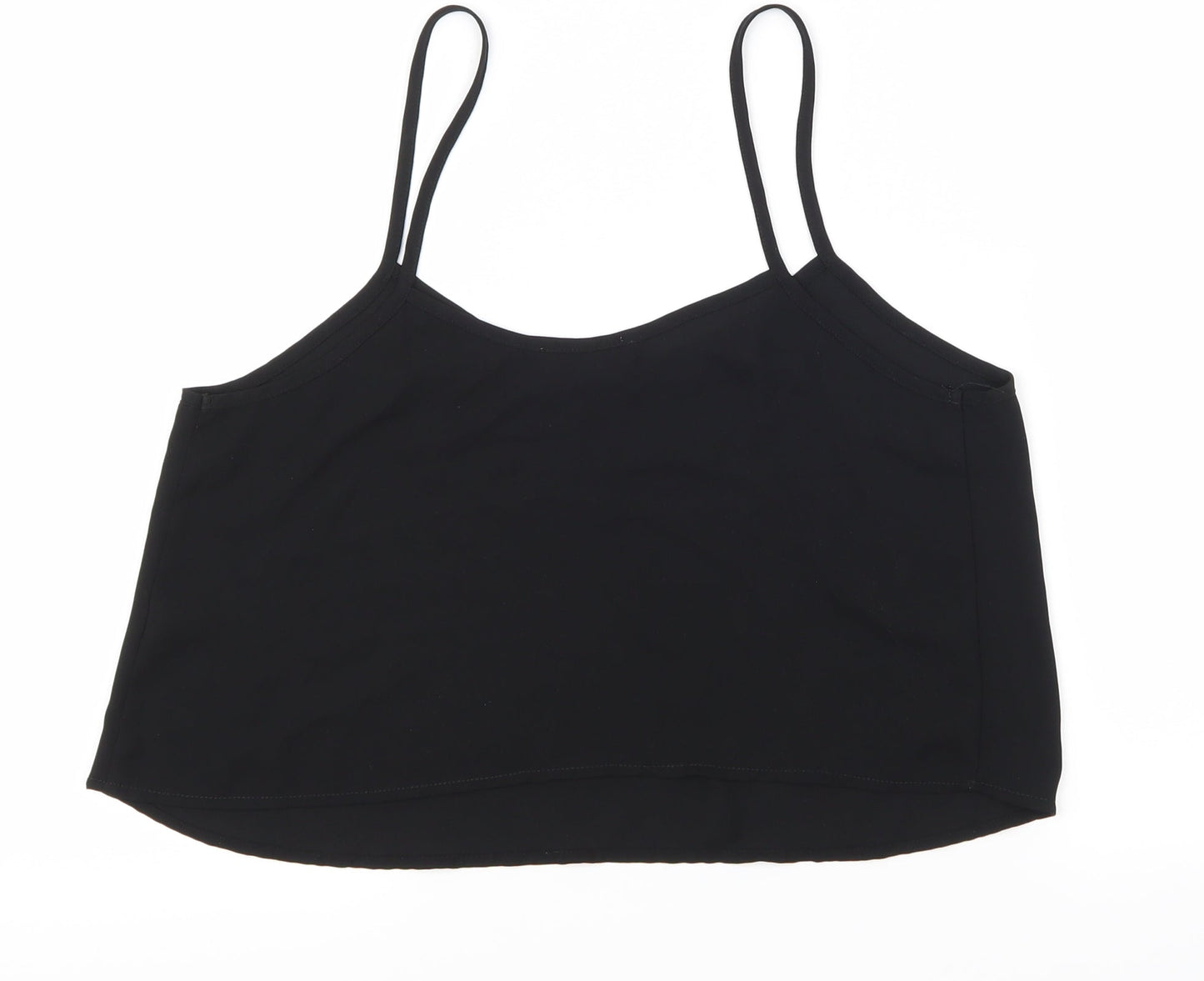 Womens UK Size 10 Topshop Black Basic Tank