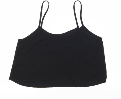 Womens UK Size 10 Topshop Black Basic Tank