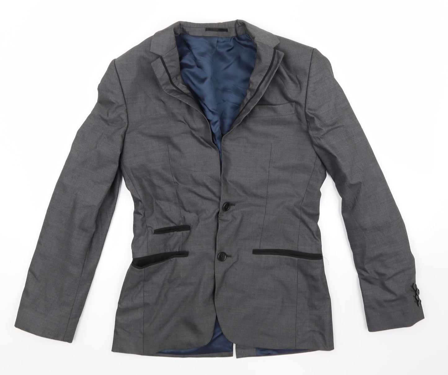 Mens UK Size 34 River Island Regular Grey Suit Jacket