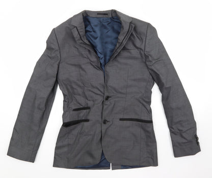 Mens UK Size 34 River Island Regular Grey Suit Jacket
