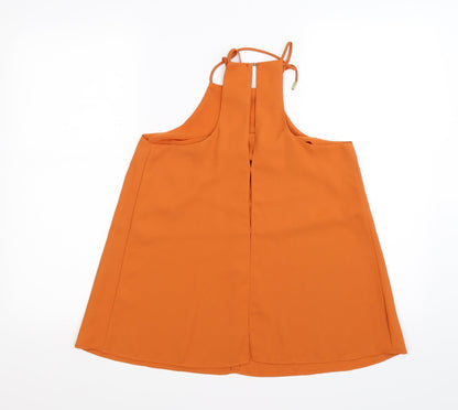 Womens UK Size 8 River Island Orange Basic Tank