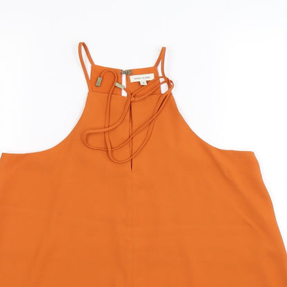 Womens UK Size 8 River Island Orange Basic Tank