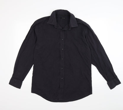 Tom english Mens Blue Striped   Button-Up Size 16.5