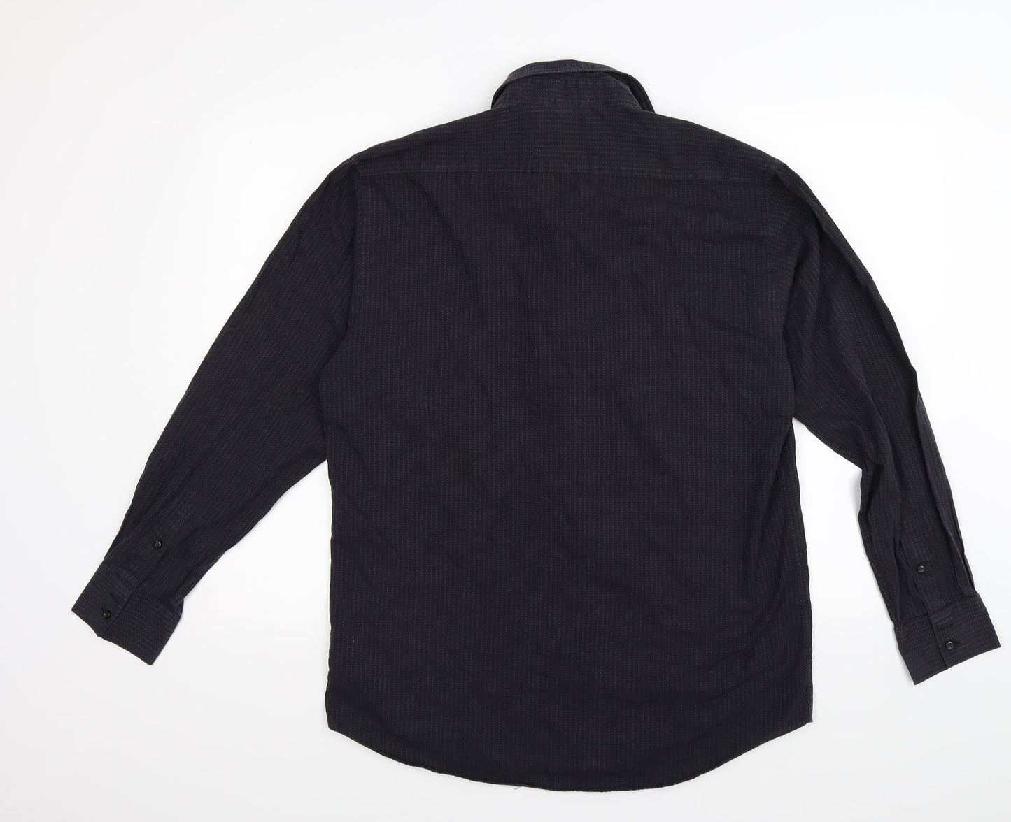 Tom english Mens Blue Striped   Button-Up Size 16.5