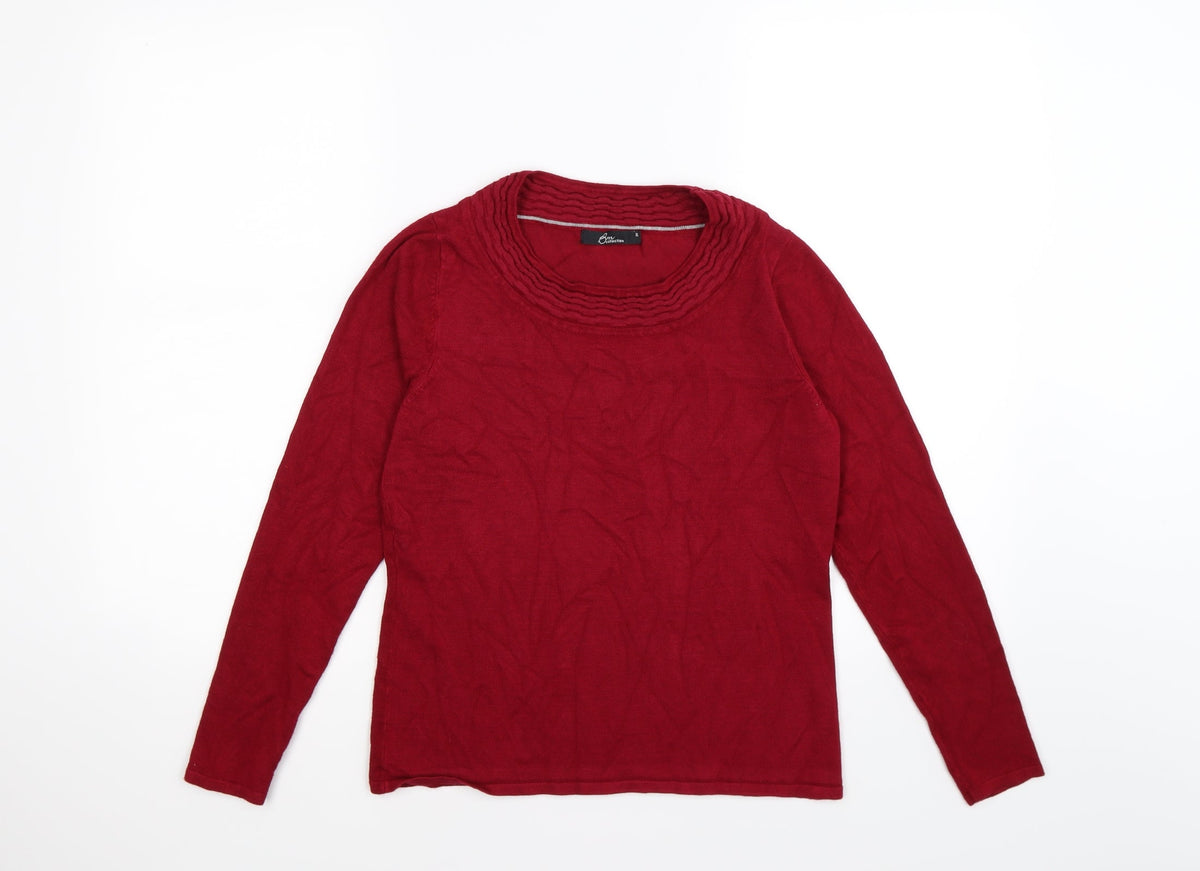 Bonmarché Womens Red Knit Pullover Jumper Size XS
