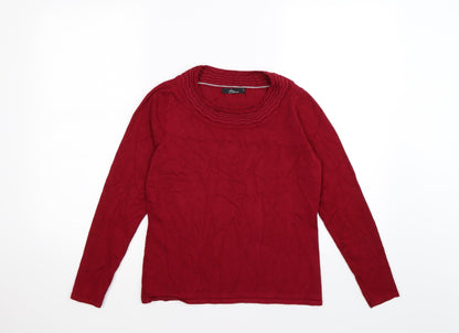 Bonmarché Womens Red Knit Pullover Jumper Size XS
