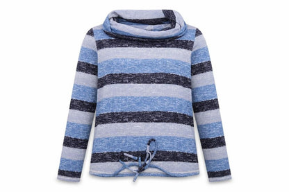 isw Womens Blue Striped Knit Pullover Jumper Size 10