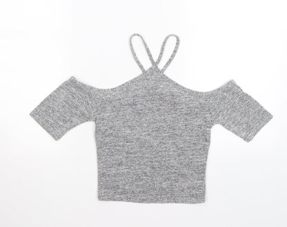 Womens UK Size 6 Miss Selfridge Grey Cropped Tank