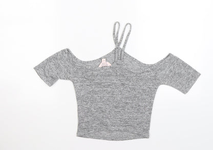 Womens UK Size 6 Miss Selfridge Grey Cropped Tank