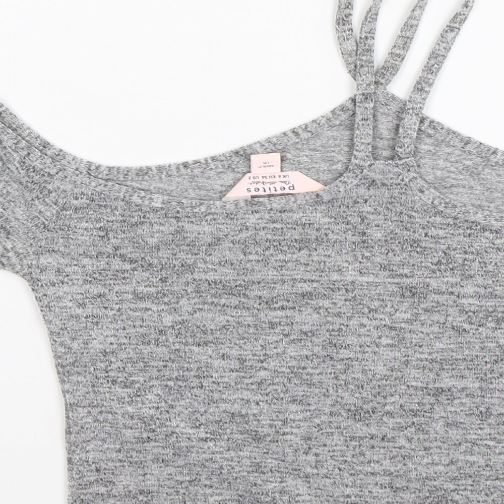 Womens UK Size 6 Miss Selfridge Grey Cropped Tank