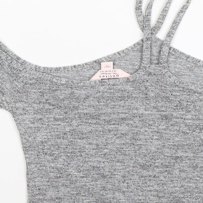 Womens UK Size 6 Miss Selfridge Grey Cropped Tank